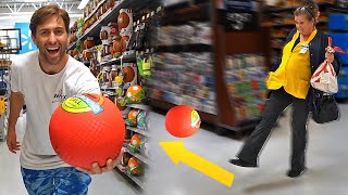 Kickball with WALMART EMPLOYEES Broke the ROOF [upl. by Nobe444]