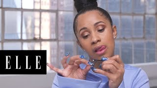 Watch Cardi Bs 90 Second Makeup Routine  ELLE [upl. by Gwenette]