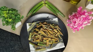 Crispy Kurkuri Bhindi in 10 mins  Crispy Okra Simple Recipe [upl. by Ul]