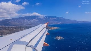 EasyJet A320  Windy Approach and Landing at Kefalonia LGKF  Passenger View [upl. by Siffre457]