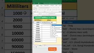 How to Convert mL to L in Excel and other units [upl. by Thackeray598]