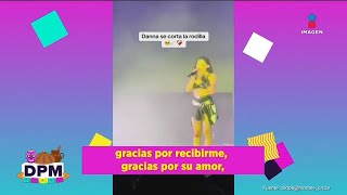 Danna Paola se RASPA la rodilla en concierto y CONTINÚA con el show  De Primera Mano [upl. by Paapanen806]