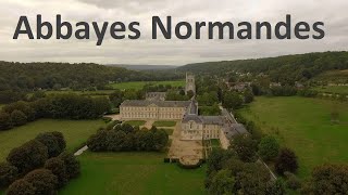 Visite des Abbayes Normandes en drone survol des monuments historiques du ciel de Normandie [upl. by Elleirua]