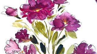 Vibrant Loose Watercolor Florals In 15 Minutes [upl. by Arukas]