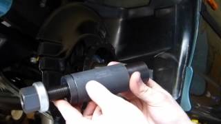 Installing BMW front wheel bearing with BMW special tool [upl. by Anhsirk]