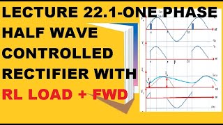 Lecture 221  single phase half wave controlled rectifier with RL load and freewheeling diode [upl. by Airyk]