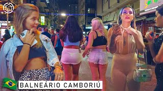 🇧🇷 BRAZIL NIGHTLIFE BALNEÁRIO CAMBORIÚ BEACH Southern Brazil  2022 【 4K UHD 】 [upl. by Uase638]