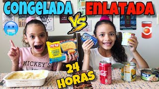 24 HORAS COMENDO COMIDA CONGELADA VS ENLATADA [upl. by Nywra]