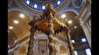 Basilica di San Pietro Città del Vaticano  Baldacchino di San Pietro Bernini  slideshow [upl. by Enirehs]