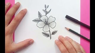 Como dibujar una flor paso a paso 16  How to draw a flower 16 [upl. by Puett]