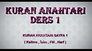 Kuran Arapçası  Kuran Anahtarı Ders01 [upl. by Farika959]