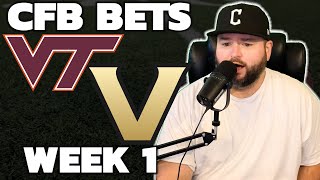 Virginia Tech vs Vanderbilt Week 1 Bets  College Football Picks With Kyle Kirms [upl. by Lairbag]