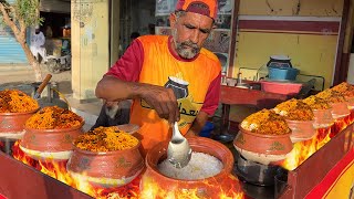 POT BIRYANI MAKING  Traditional Matka Chicken Biryani Recipe  Mutton Biryani Cooking in Clay Pot [upl. by Ihsakat709]