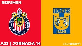 Resumen y Goles  Chivas vs Tigres  Liga BBVA MX  Apertura 2023  Jornada 14 [upl. by Nol]