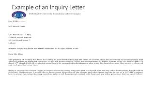 How to Write Formal Letters Example of an Inquiry Letter [upl. by Ulric962]