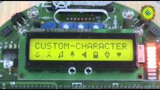 Custom Character on 16x2 HD44780 LCD using FireBird V P89V51RD2 Robot [upl. by Ardeed824]