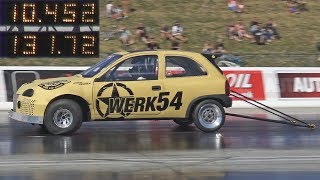 SAAB B204 Powered Corsa B at Santa Pod Raceway [upl. by Ausoj]