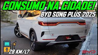 BYD Song Plus 2025 ficou menos econômico Teste de consumo real na cidade com o híbrido plugin [upl. by Aveline780]