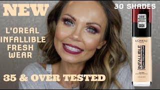 NEW LOREAL INFALLIBLE FRESH WEAR FOUNDATION  FULL REVIEW  35 amp OVER [upl. by Wescott]