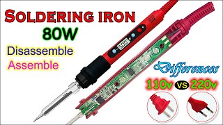 80W Soldering Iron Kit Adjustable Temperature Digital Display  Difference between 110V  220V wd CC [upl. by Coltin]