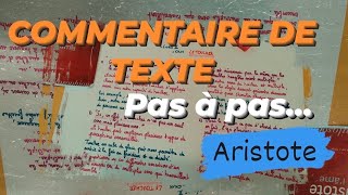 Commentaire de texte  méthodologie  Aristote  quotTraité de lâmequot  Le toucher [upl. by Einittirb]