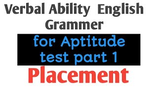 Verbal Ability Full Concept in Hindi for Aptitude part 1  Job Placement Aptitude Series 📚🔥 [upl. by Annas]