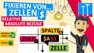 Zellen fixieren in Excel amp Google Tabellen  Tutorial [upl. by Gunzburg]