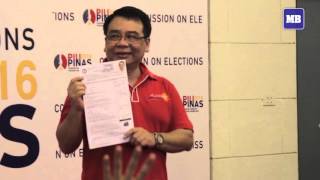 Rep Neri Colmenares files COC for senator [upl. by Eenram]