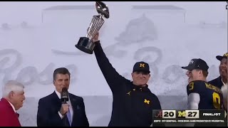 Rose Bowl trophy presentation after Michigan wins in overtime [upl. by Farrish]