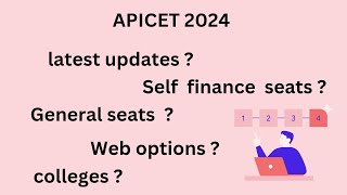 APICET 2024  latest updates  self finance seats  General seats  web options  colleges [upl. by Fernandez]