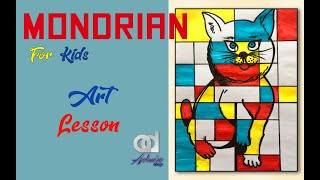 Mondrian Art Lesson for Art Students  Piet Mondrian art  abstract piet mondrian art [upl. by Warrick]