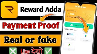 Reward adda app payment proof 2023  Reward adda app payment proof  Reward adda app real or fake [upl. by Lexis]