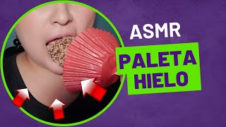 ASMR comiendo paleta de hielo con chocolate y nuezLollipop chupete [upl. by Filler]