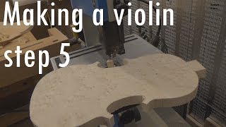 Making a violin  step 5  planing and cutting the top and back [upl. by Ahseya]