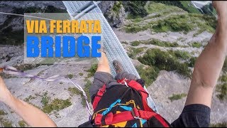 Via Ferrata bridge jump in Lauterbrunnen [upl. by Nibaj]