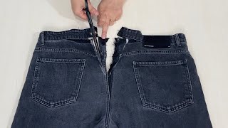 ✅💥 How to downsize Jeans in the waist to fit you perfectly  perfect way 👖✂️ [upl. by Andreas80]