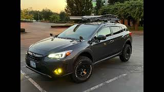 My 2022 Crosstrek Build 13 65ft IRONMAN 4x4 INSTANT AWNING WITH LED LIGHTINGDIMMER [upl. by Esenej]