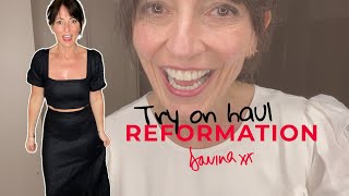 REFORMATION TRY ON HAUL   Davina McCall [upl. by Odlanor]