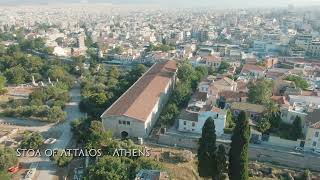 Stoa of Attalos aerial  Athens [upl. by Seaddon]