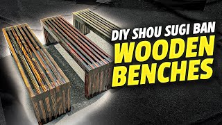 Easy to Build  Shou Sugi Ban Wooden Benches DIY [upl. by Kletter]