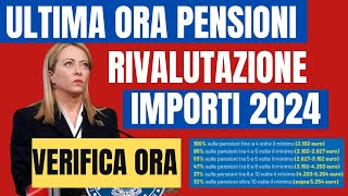 📌PENSIONI 2024 ✅UFFICIALE NUOVE FASCE DI RIVALUTAZIONE 👉🏼IMPORTI ESATTI 2024📈 [upl. by Watt586]