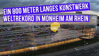 800 Meter langes Kunstwerk  Stephan Kaluzas Rheinprojekt in Monheim am Rhein weltrekordversuch [upl. by Aihsemot821]