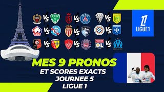 Pronostics Ligue 1  Journee 5  OL OM  Reims PSG  Rennes Lens  Nice Saint Etienne etc [upl. by Ashman]