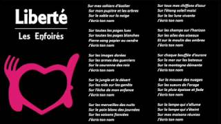 Liberté  Les Enfoirés Paroles et musique [upl. by Ahsinra]