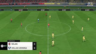 FC 24  AC Milan vs Hellas Verona  Finale di Coppa Italia 20242025 Gameplay [upl. by Fital]