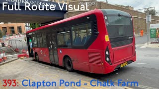 Full Route Visual  London Bus Route 393 Clapton Pond  Chalk Farm  DEM2687 YX69NXW [upl. by Travus860]