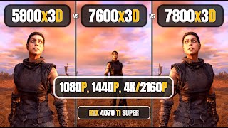 AMD Ryzen 7 5800x3D vs Ryzen 5 7600x3D vs Ryzen 7 7800x3D  1080p 1440p 4K  Ultimate Comparison [upl. by Jessee]