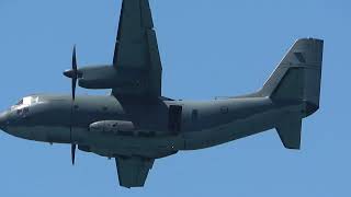 RAAF Alenia C27J Spartan Display with Flares Newcastle Airshow [upl. by Gerianna]