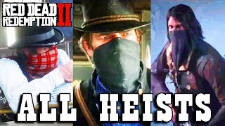 Red Dead Redemption 2  All Heists all banks amp trains robbery missions [upl. by Worrell]