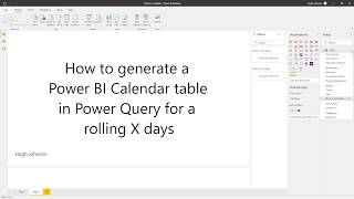 Power BI date table in Power Query  rolling X days [upl. by Ihdin]